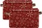 Christmas Basket, Large Foldable Storage Basket with Handles Christmas Snowflakes On Dark Red Fabric Collapsible Storage Bins Organizer Bag for Storage 15 x 11 x 9.5 inch